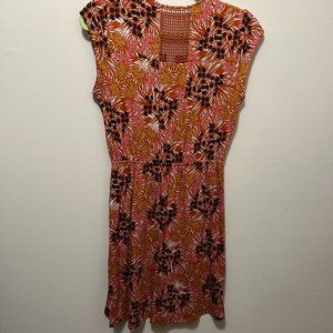 Orange printed above-knee dress